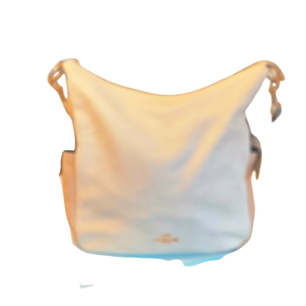 Coach Abby Duffle Chalk White Pebble Leather Crossbody Hobo Shoulder Bag